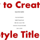 how to format an APA title page